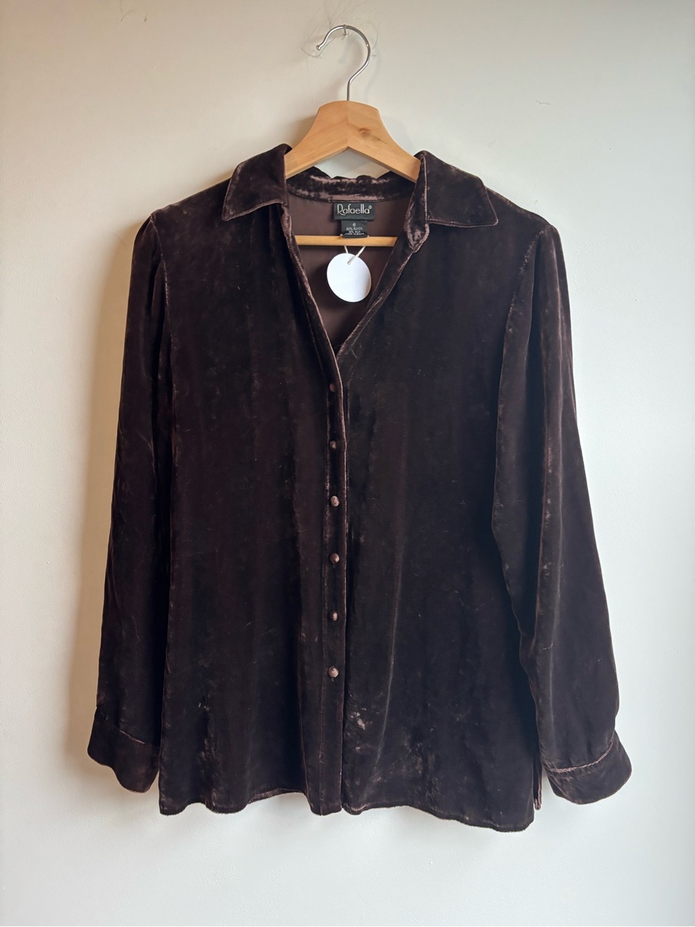 Rafaella Chocolate Brown Velvet Blouse